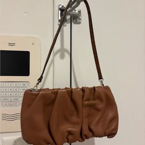 STAUD Tan Leather Shoulder Bag